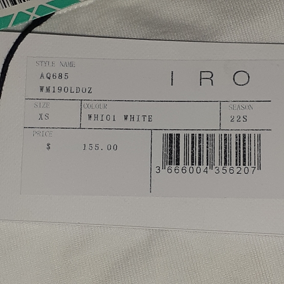 IRO PARIS OLDOZ WHITE BLOUSE WOMEN'S SIZE XS SHORT SLEEVE NWT - Picture 8 of 10